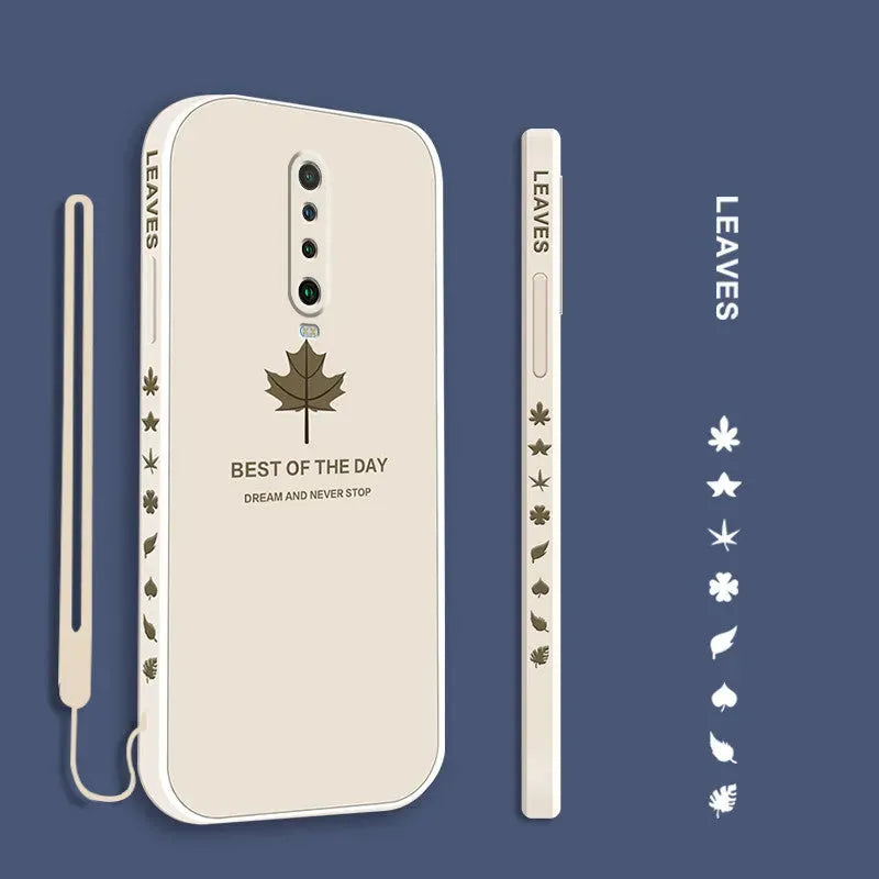 Frosted Ultra-thin Maple Leaf Shell Lanyard Phone Case - Bellarte Enchanté Frosted Ultra-thin Maple Leaf Shell Lanyard Phone Case